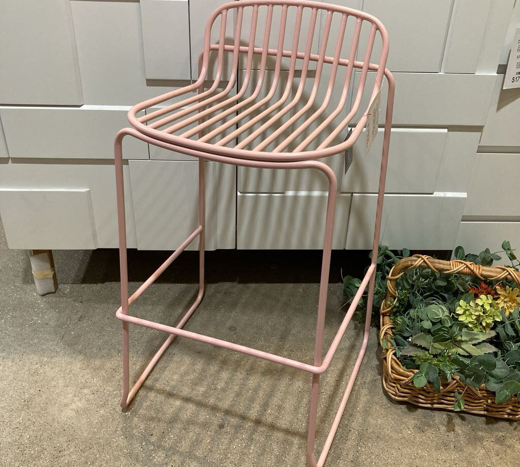 Tate Bar Stool OUTDOOR Rose 18w17d37h
