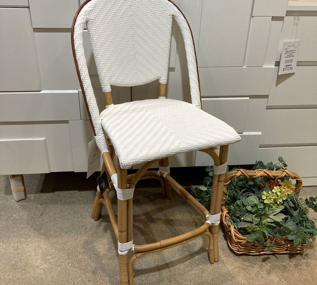 Monaco Counter Chair OUTDOOR White 19w19d42h