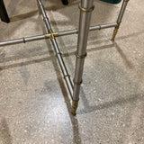 Mid-Century Metal Faux Bamboo Base w/ Glass Top END/SIDE TABLE 26w26d23h
