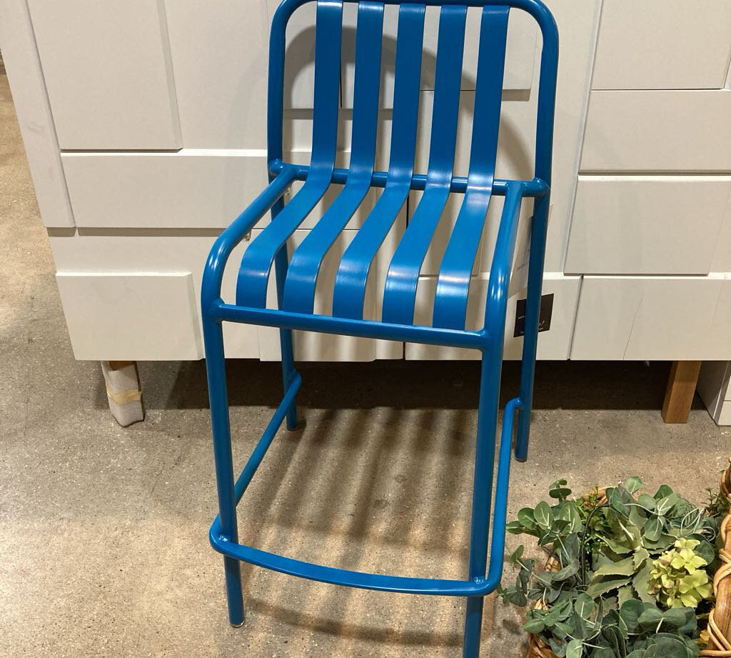 Lucy Counter Stool OUTDOOR Ocean Blue 18w16d35h