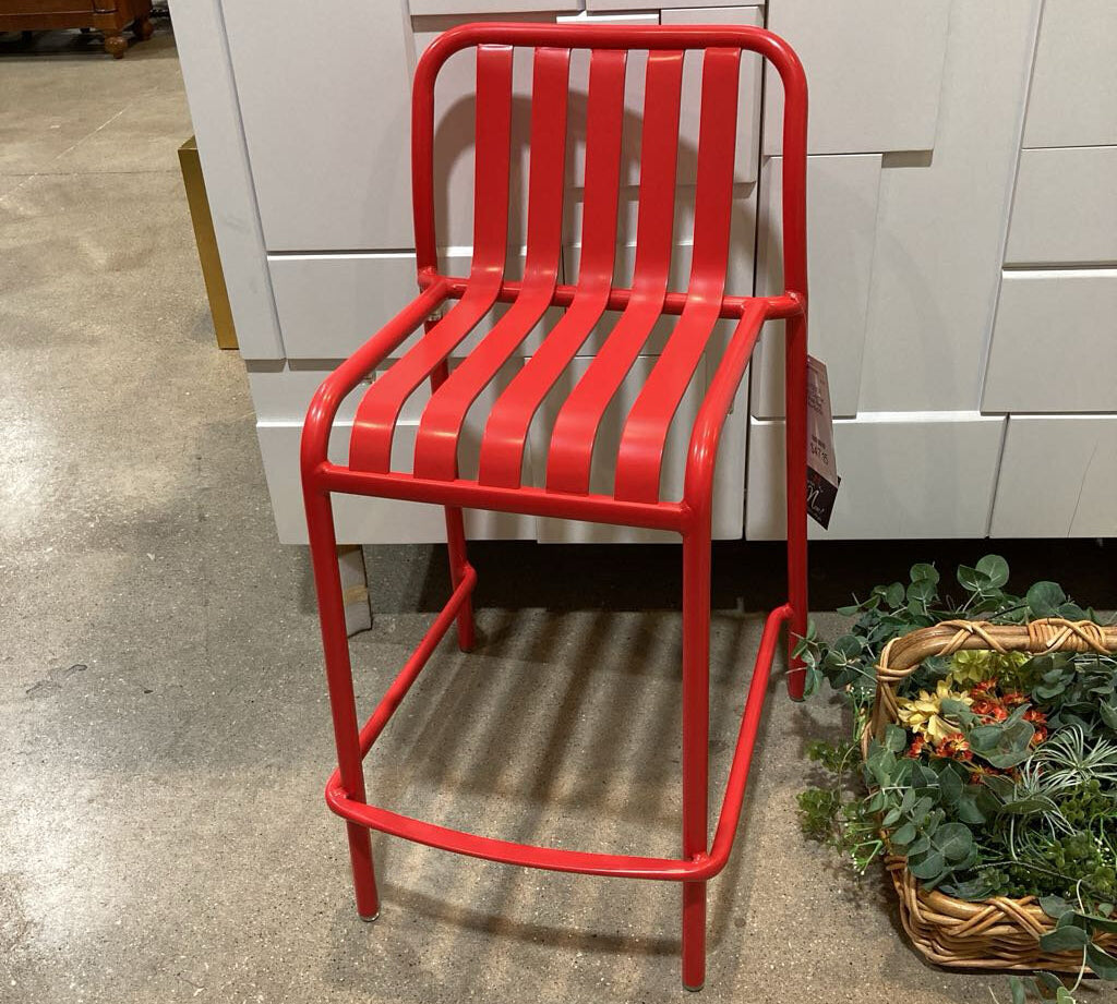 Lucy Counter Stool OUTDOOR Red 18w16d35h