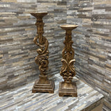 2pc Set Ornate Carved Candle Holders GIFT 7w5d23h