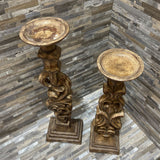 2pc Set Ornate Carved Candle Holders GIFT 7w5d23h