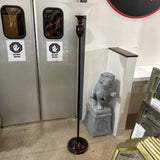Bronze Finish Torchiere Lamp w/ Glass Shade FLOOR LAMP 14d68h