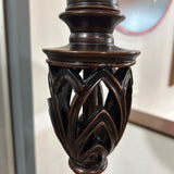 Bronze Finish Torchiere Lamp w/ Glass Shade FLOOR LAMP 14d68h