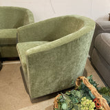 Halo Modern Swivel Upholstered Barrel Chair w/ Wooden Base CHAIR 30w24d27h