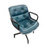 Knoll Genuine Vintage Pollack Leather OFFICE CHAIRS Teal 26Wx25Dx33H