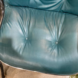 Knoll Genuine Vintage Pollack Leather OFFICE CHAIRS Teal 26Wx25Dx33H