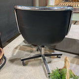 Knoll Genuine Vintage Pollack Leather OFFICE CHAIRS Teal 26Wx25Dx33H