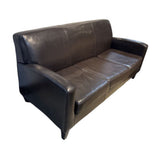 3-Seat Faux Leather SOFA Dark Brown 74w32d31h