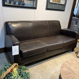 3-Seat Faux Leather SOFA Dark Brown 74w32d31h