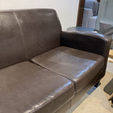 3-Seat Faux Leather SOFA Dark Brown 74w32d31h