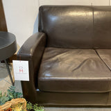 3-Seat Faux Leather SOFA Dark Brown 74w32d31h