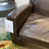 3-Seat Faux Leather SOFA Dark Brown 74w32d31h