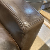 3-Seat Faux Leather SOFA Dark Brown 74w32d31h