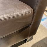 3-Seat Faux Leather SOFA Dark Brown 74w32d31h