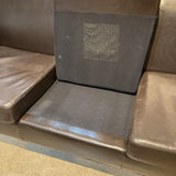 3-Seat Faux Leather SOFA Dark Brown 74w32d31h