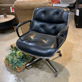 Knoll Genuine Vintage Pollack Leather OFFICE CHAIRS Black 26Wx25Dx33H