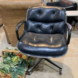 Knoll Genuine Vintage Pollack Leather OFFICE CHAIRS Black 26Wx25Dx33H