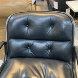 Knoll Genuine Vintage Pollack Leather OFFICE CHAIRS Black 26Wx25Dx33H