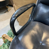 Knoll Genuine Vintage Pollack Leather OFFICE CHAIRS Black 26Wx25Dx33H