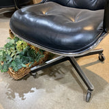 Knoll Genuine Vintage Pollack Leather OFFICE CHAIRS Black 26Wx25Dx33H