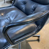 Knoll Genuine Vintage Pollack Leather OFFICE CHAIRS Black 26Wx25Dx33H