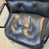 Knoll Genuine Vintage Pollack Leather OFFICE CHAIRS Black 26Wx25Dx33H