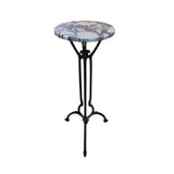 Antique Cast Iron Base w/ Marble Top Plant Stand SIDE TABLE 12.25Wx31H