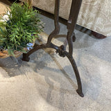 Antique Cast Iron Base w/ Marble Top Plant Stand SIDE TABLE 12.25Wx31H