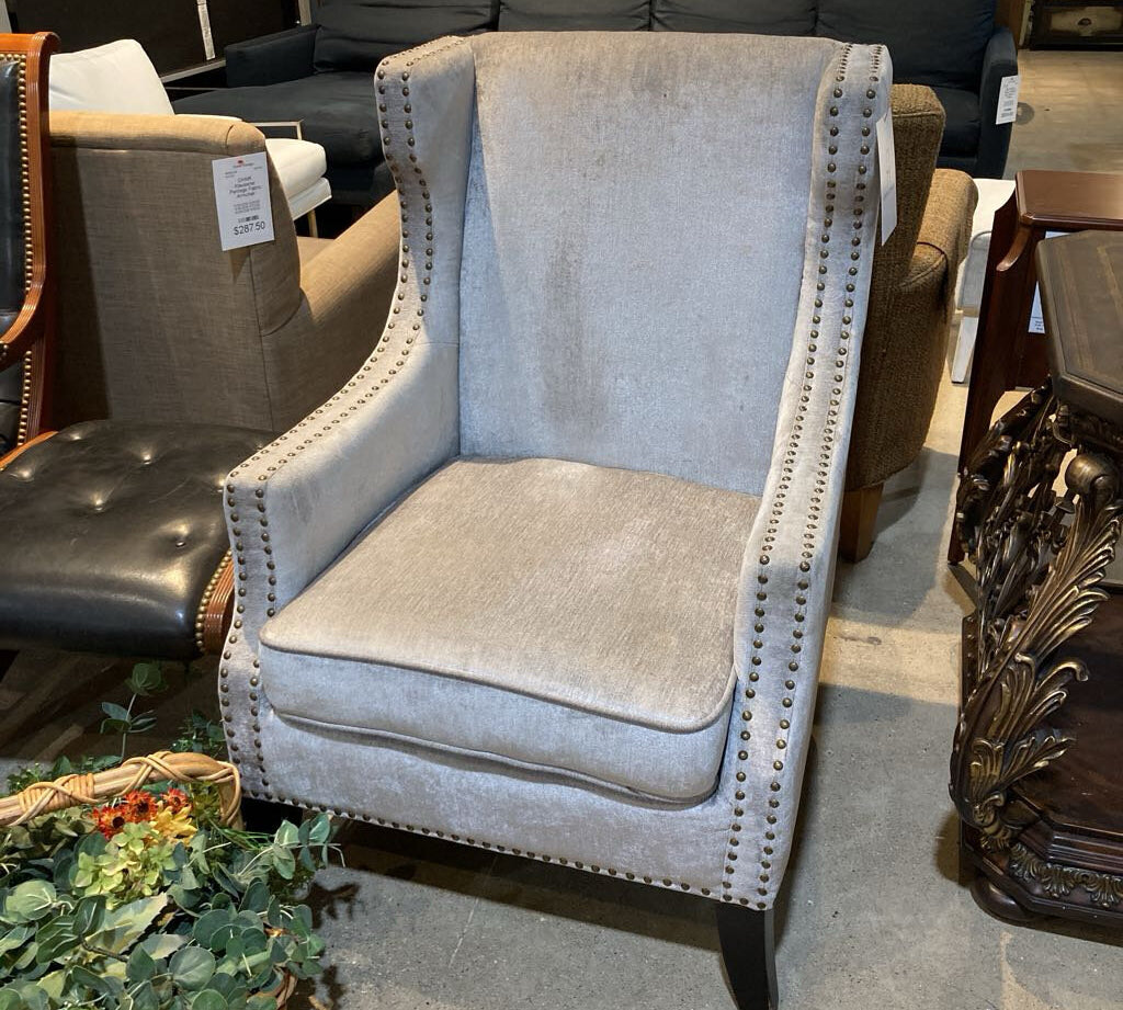 Pier 1 Upholstered Wingback w/ Nailhead Trim CHAIR 28w26d40h