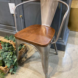Marais Armchair w/ Wood Seat OUTDOOR Gunmetal 21w20d27h