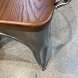 Marais Armchair w/ Wood Seat OUTDOOR Gunmetal 21w20d27h