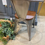 Marais Armchair w/ Wood Seat OUTDOOR Gunmetal 21w20d27h