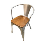 Marais Armchair w/ Wood Seat OUTDOOR Gunmetal 21w20d27h