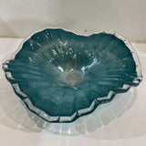 Fan Ruffle Art Glass Sculptural Bowl Centerpiece ACCESSORIES 14Wx4H