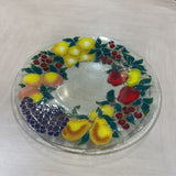 Peggy Karr Fused Art Glass Fruit Theme Platter ACCESSORIES 19.5Wx1H