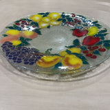 Peggy Karr Fused Art Glass Fruit Theme Platter ACCESSORIES 19.5Wx1H