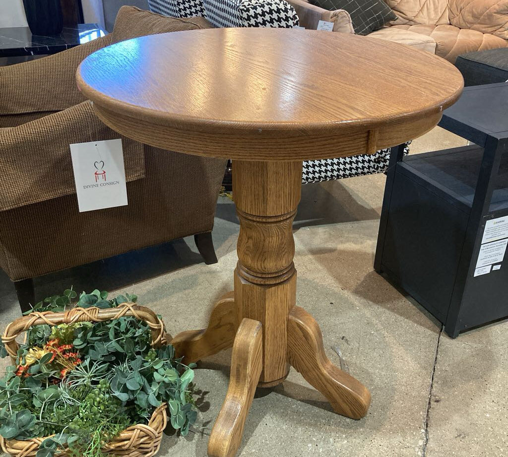 Oak Counter Height Pedestal DINING TABLE 30Wx35.5H