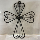 Metal Cross Candle Holder Wall Hanging ACCESSORIES 12Wx15H