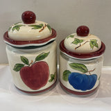 2pc Set Hausenware Ceramic Canisters ACCESSORIES 4.5Wx6.5H