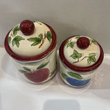 2pc Set Hausenware Ceramic Canisters ACCESSORIES 4.5Wx6.5H