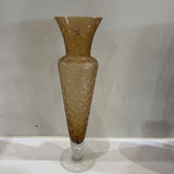 Handblown Stenciled Frosted Art Glass Vase ACCESSORIES Amber 4Wx15H