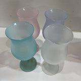 4pc Libbey Frosted Watusi Z-Stem Wine Glasses ACCESSORIES 3.25Wx7.75H
