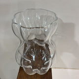 Gourd Shaped Ribbed Glass Vase ACCESSORIES 6Wx10H