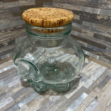Glass Elephant Jar w/ Cork Lid ACCESSORIES 7w5d8h