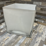 White Glass Cube Vase ACCESSORIES 5w5d5h