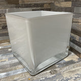 White Glass Cube Vase ACCESSORIES 5w5d5h