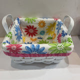 Basket w/ Floral Fabric Linder ACCESSORIES 9Wx6H