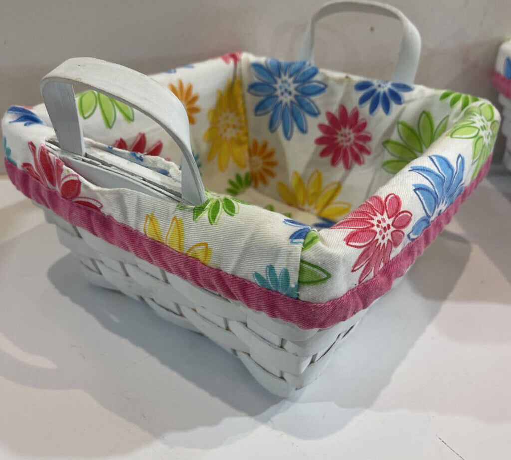 Basket w/ Floral Fabric Linder ACCESSORIES 9Wx6H